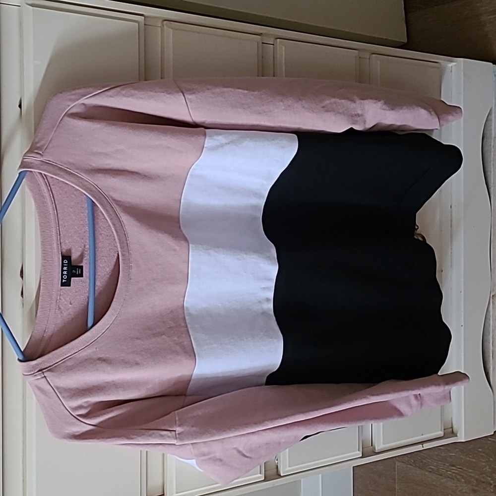 Torrid Pink, White, and Black Sweatshirt